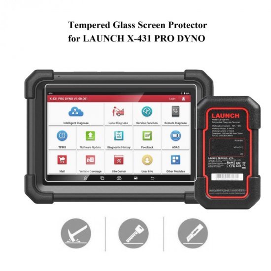 Tempered Glass Screen Protector for LAUNCH X431 PRO DYNO Scanner - Click Image to Close